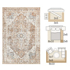 Heritage Medallion Rug | Foldable Non-Slip Oriental Style Carpet