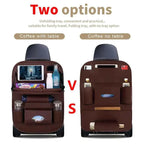 Car Back Seat Organizer Storage Bag with Foldable Table Tray Tablet Holder Tissue Box Auto Back Seat Bag Protector Accessories