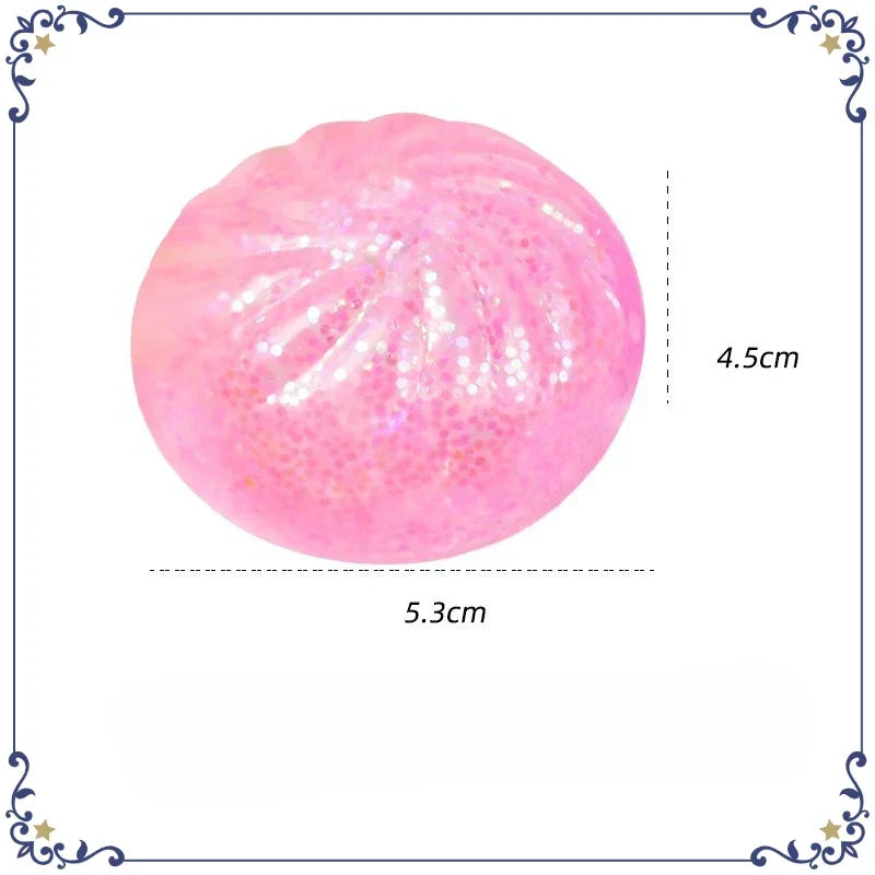 Mini Dumpling Squishy | Glitter Steamer Bun Squeeze Toy