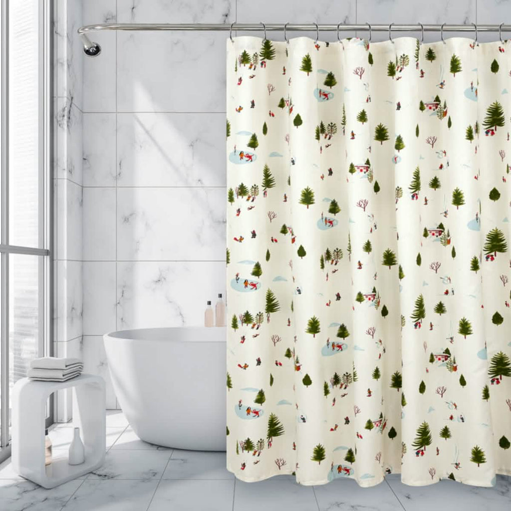 Royale Linens Double Brushed Microfber 1800 Thread Printed Shower Curtain