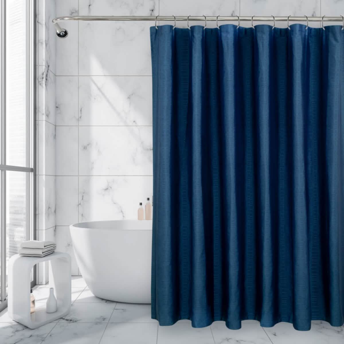 Royale Linens Double Brushed Microfber 1800 Thread Printed Shower Curtain