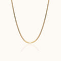 Gold Flat Herringbone Snake Chain Necklace