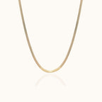 Gold Flat Herringbone Snake Chain Necklace