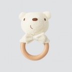 Knit Bear Baby Rattle Toy