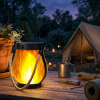 Solar Flame Lanterns with Hemp Rope