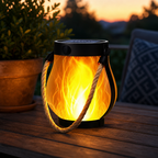 Solar Flame Lanterns with Hemp Rope