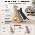 Solid Wood Cat Scratcher Ergonomic Design Pet Supplies