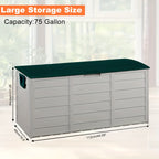 75 Gallon Heavy-Duty Outdoor Deck Box - Waterproof, Lockable