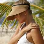 Sun Hat Wide Brim Foldable Straw Visor