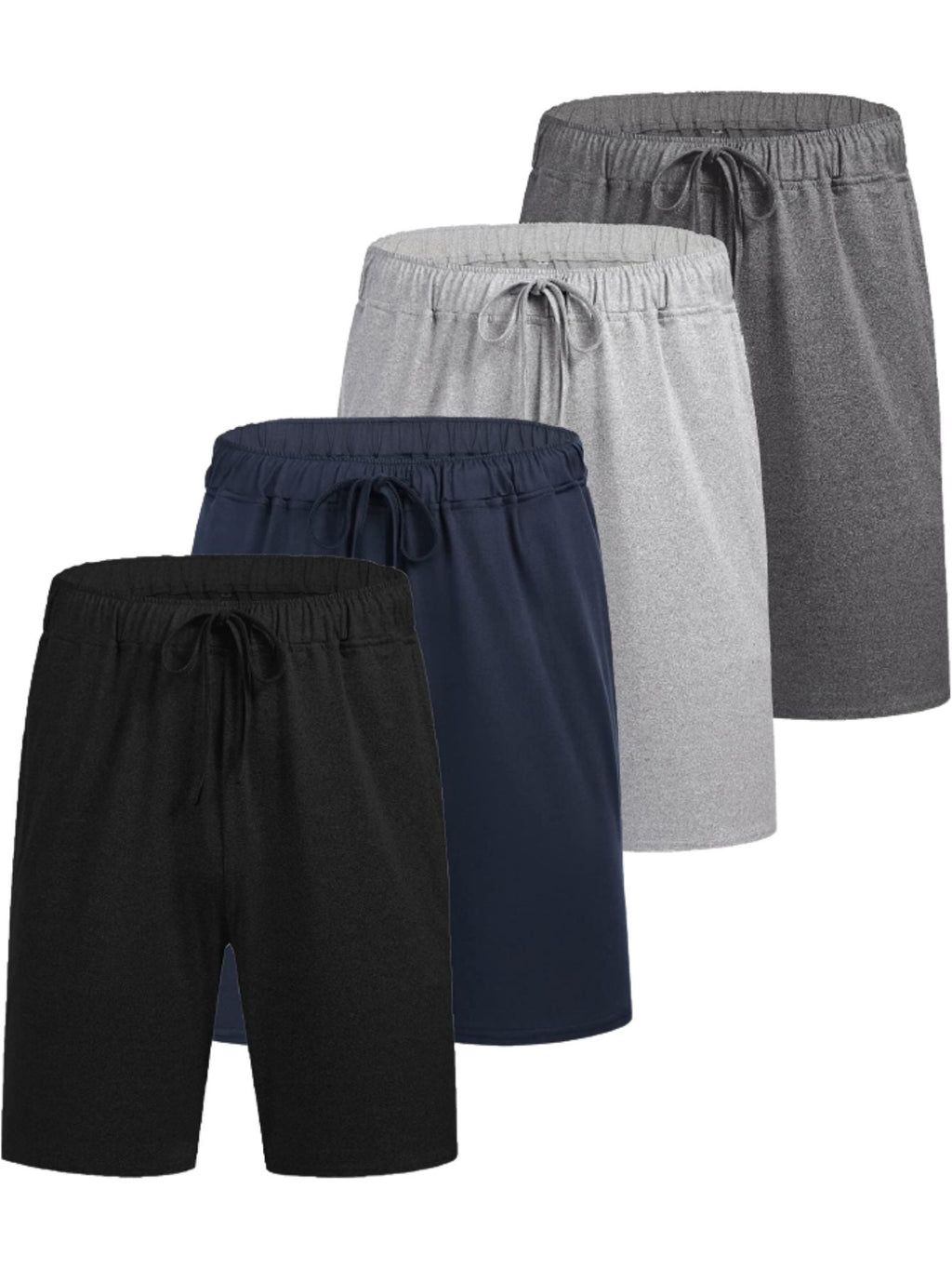 Men's Cotton Blend Lounge Shorts with Pockets (4-Pack)
