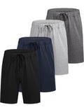 Men's Cotton Blend Lounge Shorts with Pockets (4-Pack)