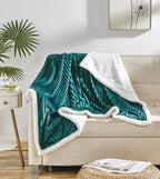 Corduroy Sherpa Reversible Throw Blanket, 50 × 60 in