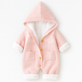 Lira Pink Knit Hooded Baby Suit