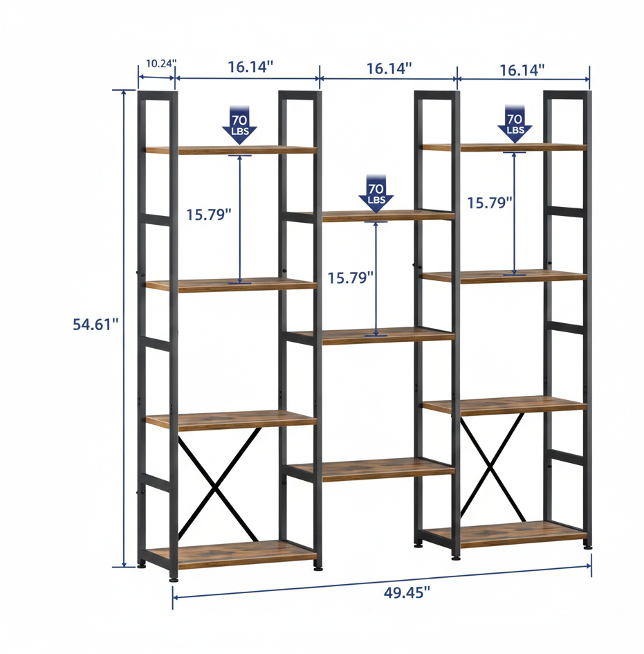 Industrial Metal Bookshelf
