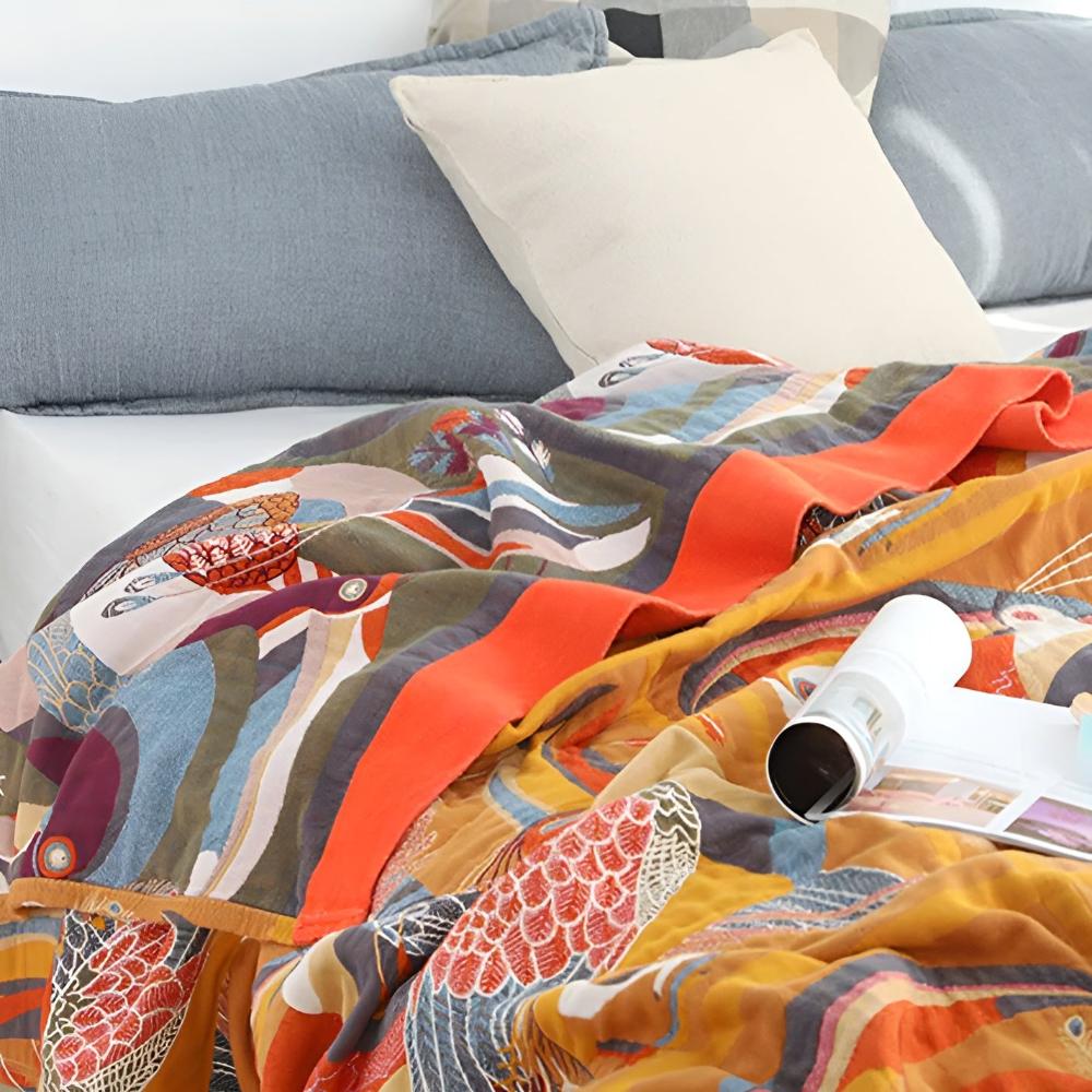 Tropical Toucan Print Throw Blanket