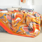 Tropical Toucan Print Throw Blanket