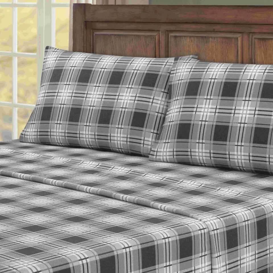 4-Piece: Kathy Ireland 100% Turkish Cotton Flannel Sheet Set