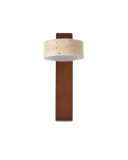 Travertine Wall Lamp | Modern Stone & Wood Sconce
