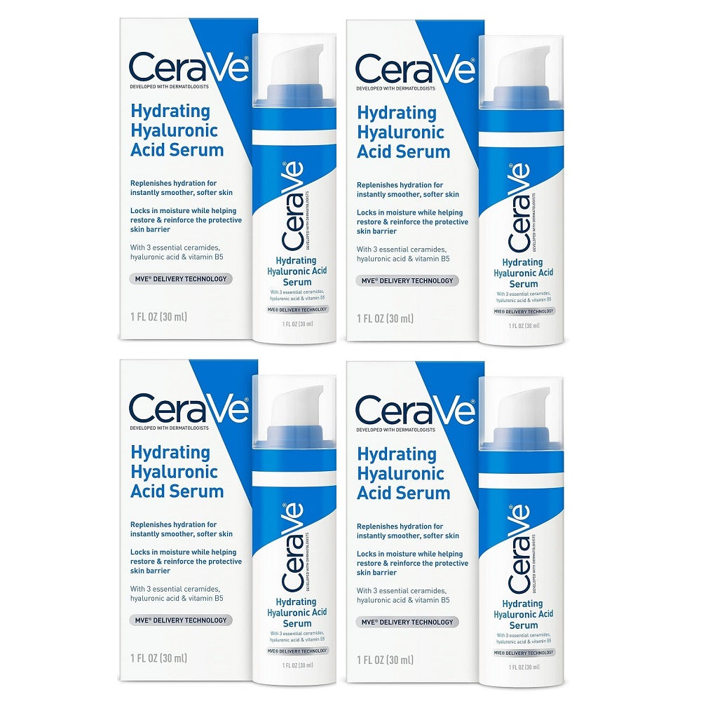 2 Pack Cerave Hyaluronic Acid Serum for Face with Vitamin B5 and Ceramides, Hydrating Face Serum