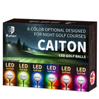 Caiton Glow in the Dark Golf Balls - Set of 6 Impact-Activated, High-Visibility Luminous Golf Balls for Nighttime Play, Ideal Gift