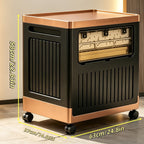 Portable Storage Bin w/ Wheels & Doors Foldable Stackable Organizer