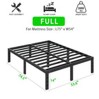 Heavy Duty Metal Bed Frame Platform Mattress Foundation No Box Spring Black