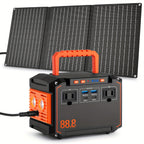 300W Portable Power Station Solar Generator w/ Foldable Solar Panel Camping Backup Power Supply