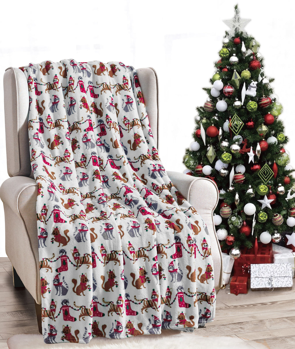 Christmas Blanket Cozy Festive Holiday Throw Blanket 50" x 60"