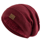 Beanie Winter Hat Knit Acrylic Lined Slouch Style