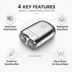 Waterproof Electric Shaver Quiet Design Dual Blade System