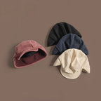 Winter Ear Flap Cap Ribbed Knit Polar Fleece Unisex