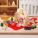 Wooden Toys Farm Set Toddler Travel Wooden