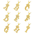 A-Z Alphabet Initial Crown Pendant Necklace