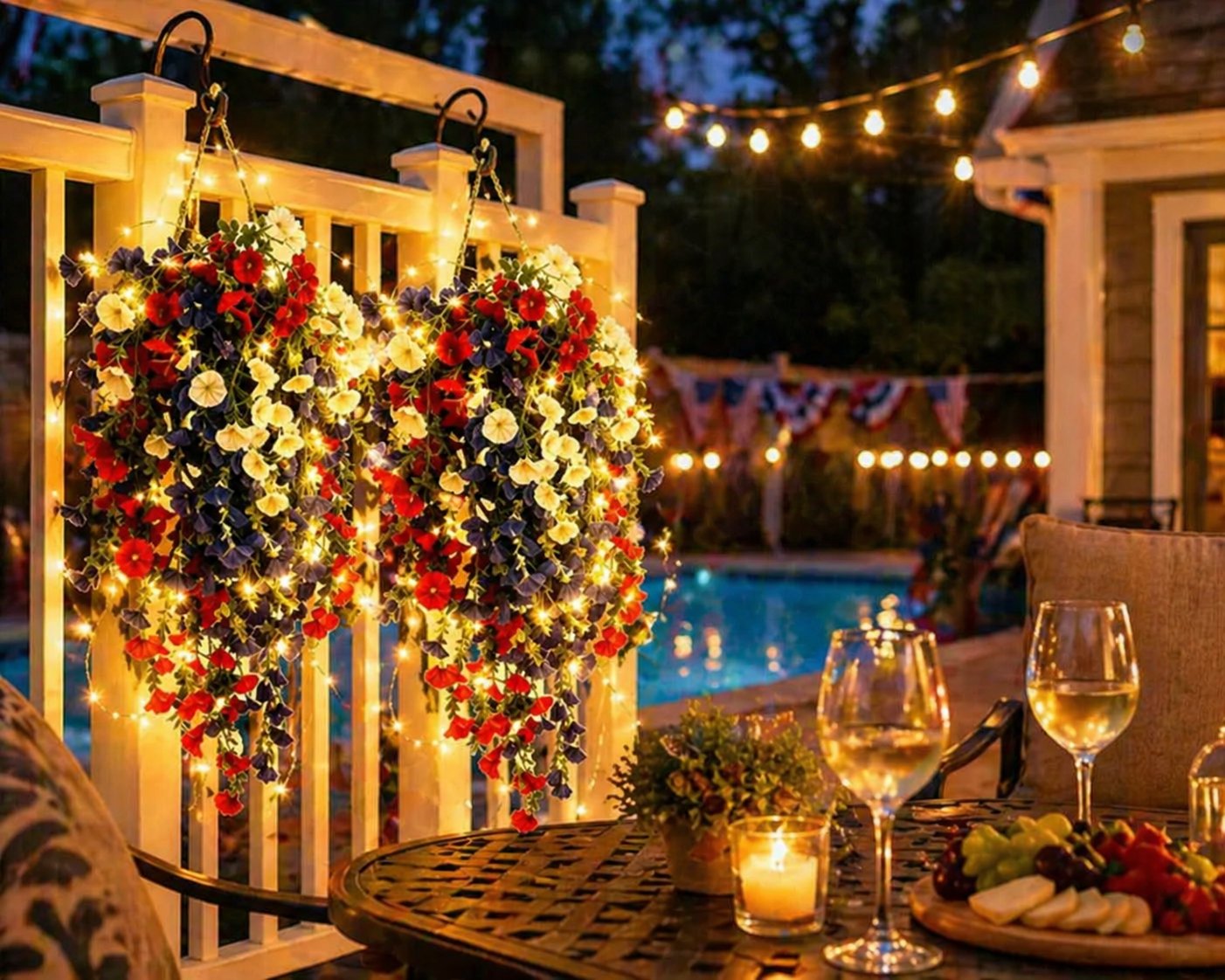 Patriotic Style Hanging Bouquet Ornament for USA 250th Anniversary Festival Decor