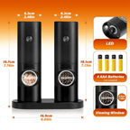 Electric Salt & Pepper Grinder Set – 2 Pack Automatic Spice Mills