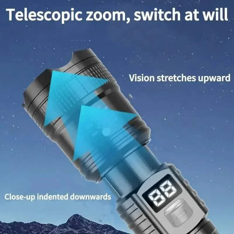 Ultra-Bright Tactical LED Flashlight – 3 Modes, USB Rechargeable, 600 Lumen, Outdoor, Hiking & Camping