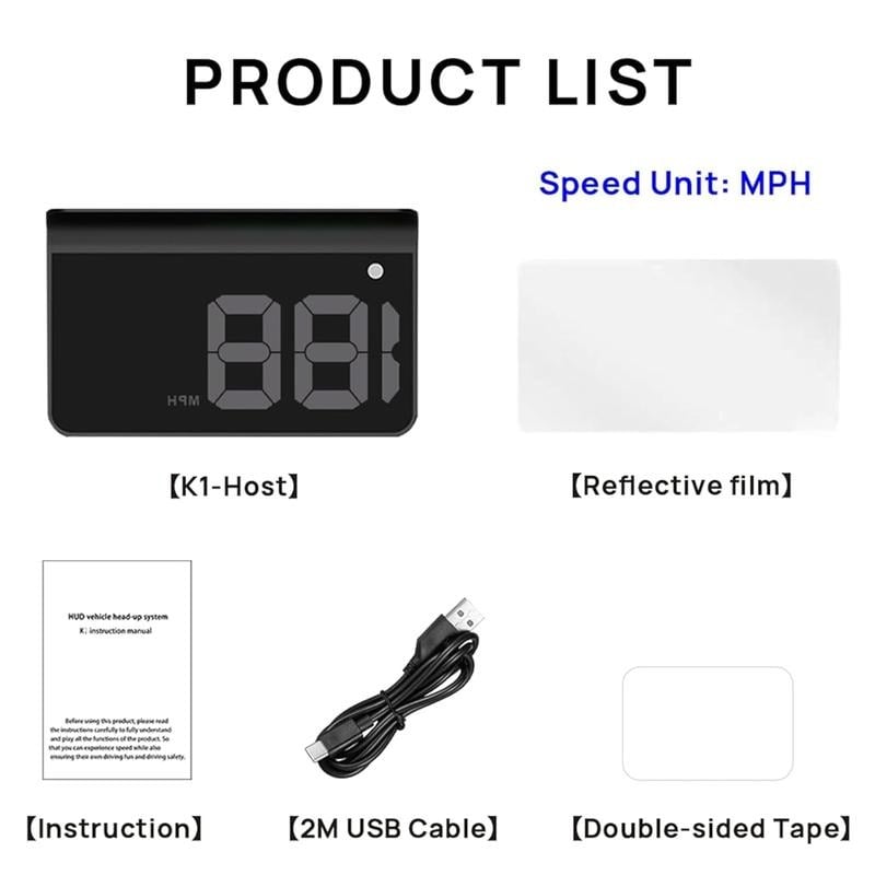 Head-Up Display Car GPS Digital Speedometer – HUD for Cars, Trucks & Motorcycles