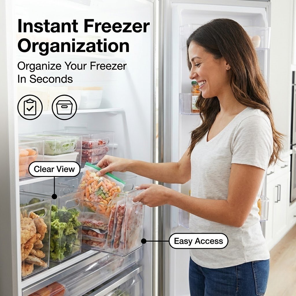 Crystal Clear Freezer Storage Bins