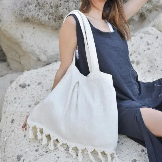Elya London Beach Queen Bag: 100% Turkish Cotton, Large Beach Tote