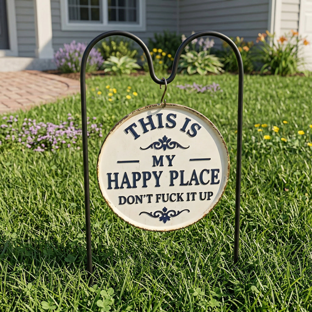 Funny Garden Metal Sign – Vintage Decor