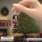 Acrylic Musician Caricature Ornament with Santa Hat
