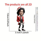 Acrylic Musician Caricature Ornament with Santa Hat