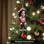 Acrylic Musician Caricature Ornament with Santa Hat