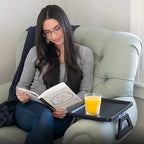 Bamboo Couch Armrest Tray with Clip-On Design