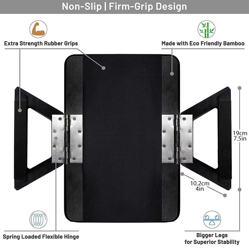 Bamboo Couch Armrest Tray with Clip-On Design