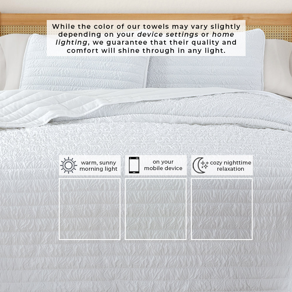 Floral Embossed Quilt Set - Floral Microsculpt Collection