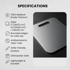 Alera Medical-Grade Titanium Cutting Board, Nonporous