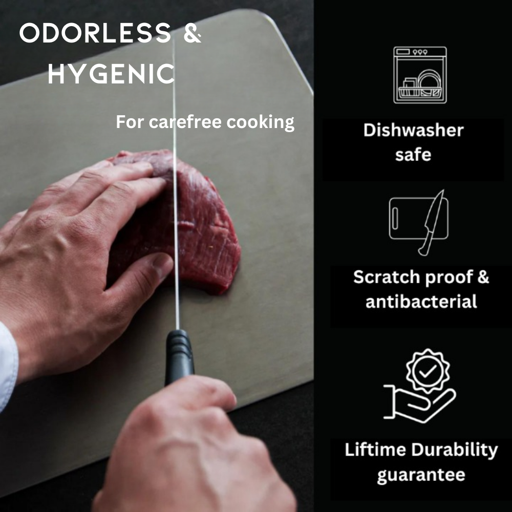 Alera Medical-Grade Titanium Cutting Board, Nonporous