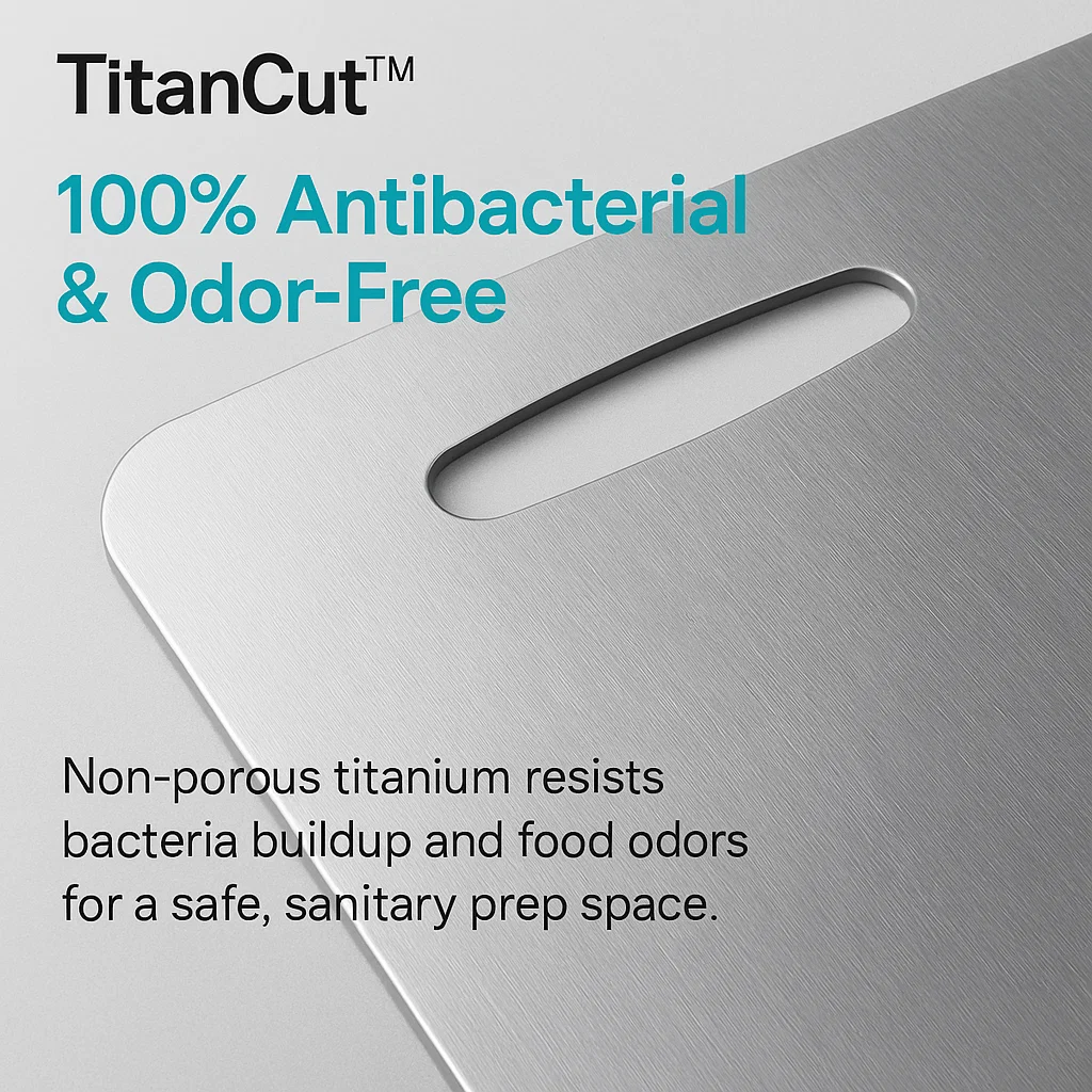 Alera Medical-Grade Titanium Cutting Board, Nonporous