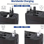 All-in-One Universal Travel Charger with Dual USB Charging Ports